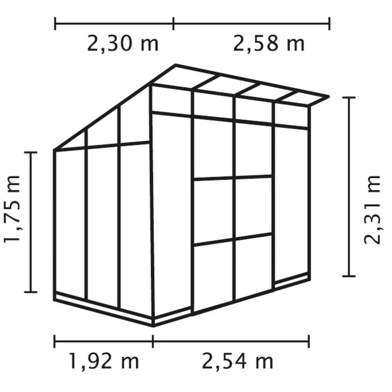 Vitavia Gewächshaus Playa 5900", schwarz, 5,9 m², 6 mm HKP | Wetterfestes & stabiles Treibhaus | Perfekt für Gemüse & Pflanzen | Robust & langlebig – Bild 2