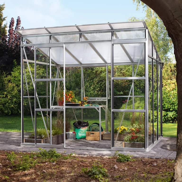 Vitavia Gewächshaus Playa 5900", schwarz, 5,9 m², 6 mm HKP | Wetterfestes & stabiles Treibhaus | Perfekt für Gemüse & Pflanzen | Robust & langlebig – Bild 9