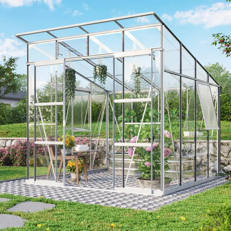 Vitavia Gewächshaus Playa 5900", schwarz, 5,9 m², 6 mm HKP | Wetterfestes & stabiles Treibhaus | Perfekt für Gemüse & Pflanzen | Robust & langlebig – Bild 10