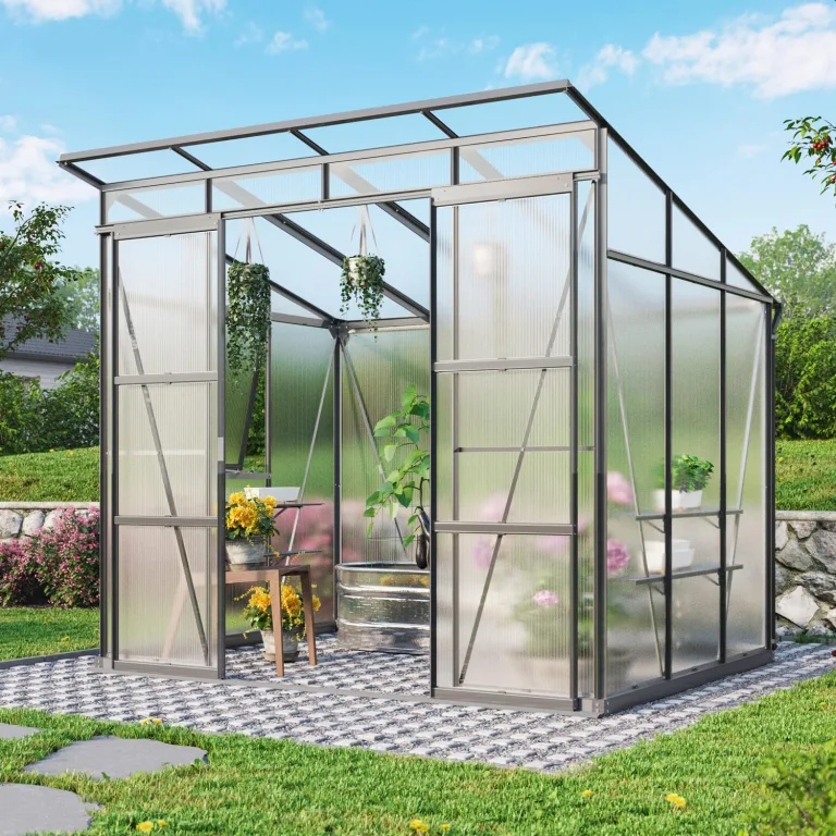 Vitavia Gewächshaus Playa 5900", schwarz, 5,9 m², 6 mm HKP | Wetterfestes & stabiles Treibhaus | Perfekt für Gemüse & Pflanzen | Robust & langlebig – Bild 1