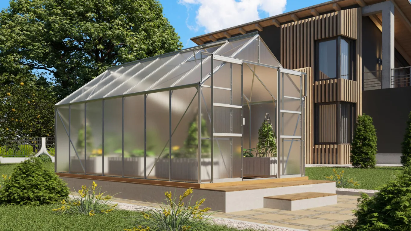 Vitavia Gewächshaus Mars 11500", Aluminium eloxiert, 11,5 m², 4 mm HKP | Wetterfestes & stabiles Treibhaus | Perfekt für Gemüse & Pflanzen | Robust & langlebig - Bild 1