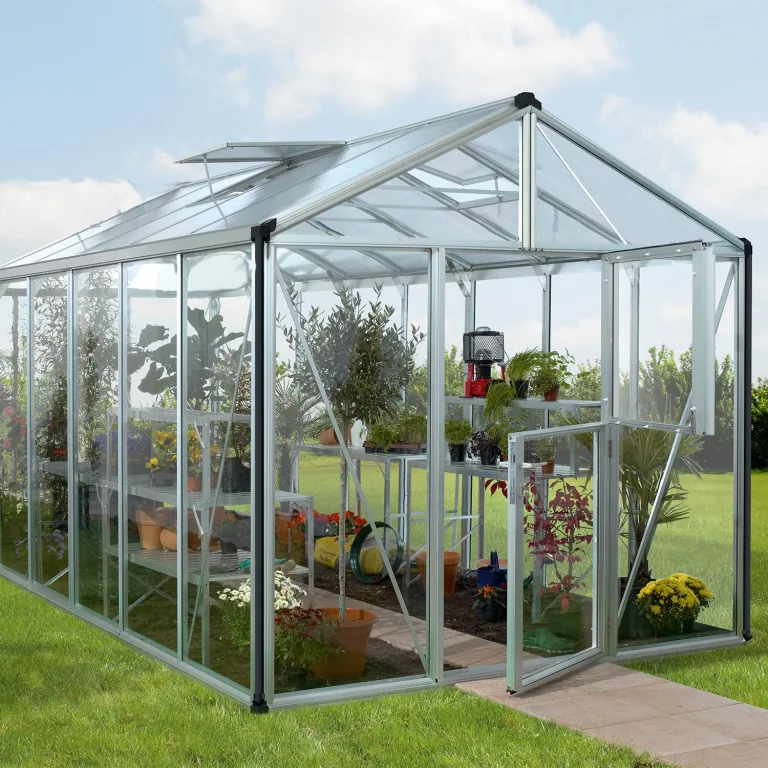 Vitavia Gewächshaus Zeus 8100", Aluminium eloxiert, 8,1 m², 16 mm HKP | Wetterfestes & stabiles Treibhaus | Perfekt für Gemüse & Pflanzen | Robust & langlebig – Bild 4