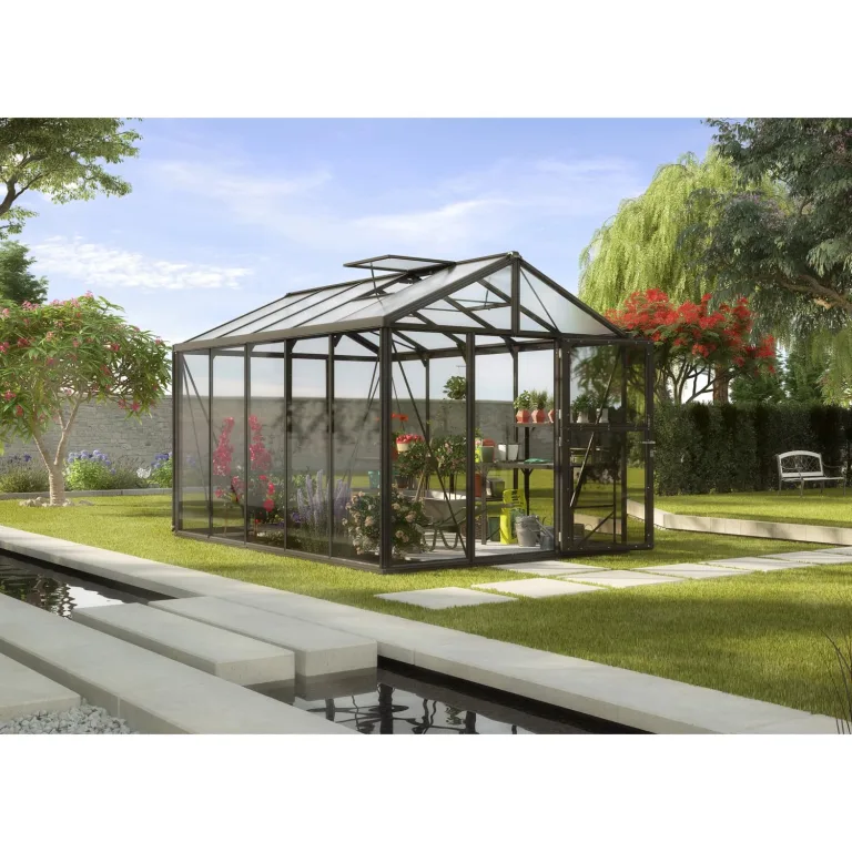 Vitavia Gewächshaus Zeus 8100", Aluminium eloxiert, 8,1 m², 16 mm HKP | Wetterfestes & stabiles Treibhaus | Perfekt für Gemüse & Pflanzen | Robust & langlebig – Bild 8