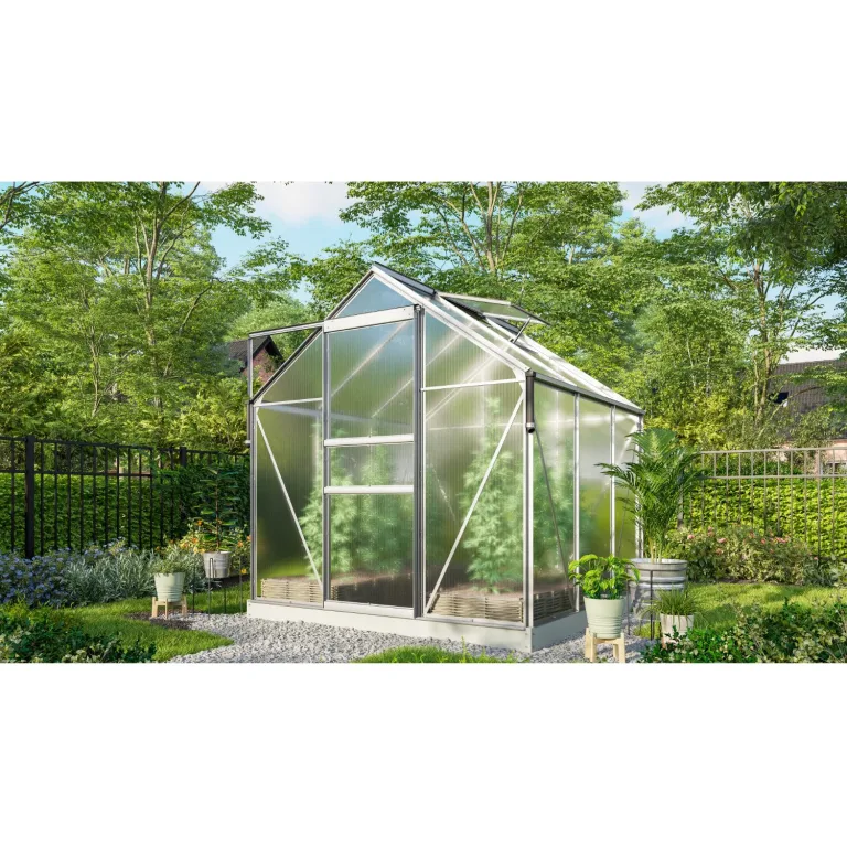 Vitavia Gewächshaus Marley inkl. Ready2Grow Zubehör-Set, smaragd grün, 2,5 m², 6 mm HKP | Wetterfestes & stabiles Treibhaus | Perfekt für Gemüse & Pflanzen | Robust & langlebig – Bild 7