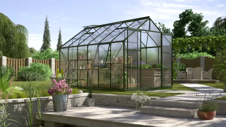 Vitavia Gewächshaus Jupiter 9900", smaragd grün, 9,9 m², 4 mm HKP | Wetterfestes & stabiles Treibhaus | Perfekt für Gemüse & Pflanzen | Robust & langlebig – Bild 1