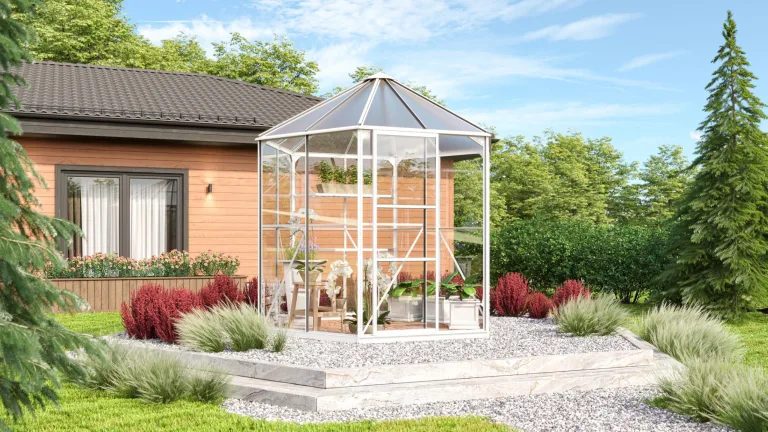 Vitavia Gewächshaus-Pavillon Juno 9000" inkl. Stahlfundament, Aluminium eloxiert, 9,0 m², 3 mm ESG, 6 mm HKP | Wetterfestes & stabiles Treibhaus | Perfekt für Gemüse & Pflanzen | Robust & langlebig – Bild 9