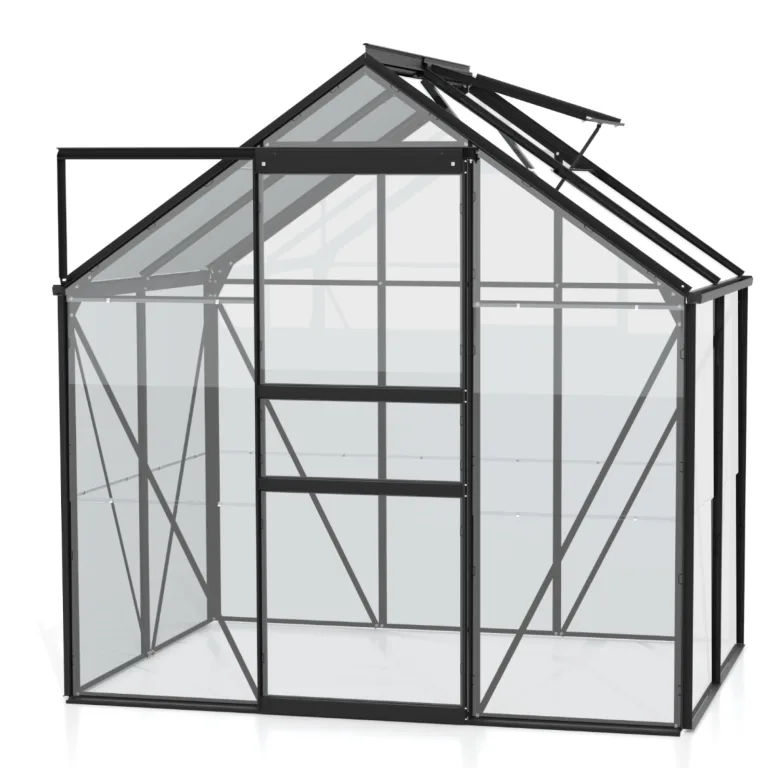 Vitavia Gewächshaus Venus 2500", schwarz, 2,5 m², 3 mm ESG | Wetterfestes & stabiles Treibhaus | Perfekt für Gemüse & Pflanzen | Robust & langlebig – Bild 1