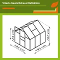 Vitavia Gewächshaus Venus 2500", Aluminium eloxiert, 2,5 m², 3 mm ESG | Wetterfestes & stabiles Treibhaus | Perfekt für Gemüse & Pflanzen | Robust & langlebig - Thumbnail 2