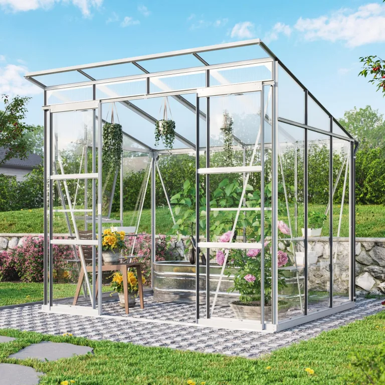 Vitavia Gewächshaus Playa 5900", Aluminium, 5,9 m², 3 mm ESG, 6 mm HKP | Wetterfestes & stabiles Treibhaus | Perfekt für Gemüse & Pflanzen | Robust & langlebig – Bild 4