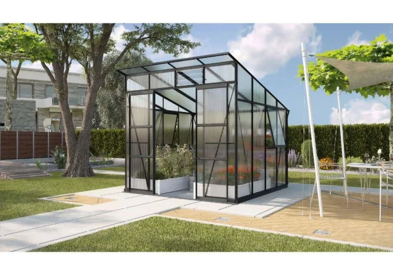 Vitavia Gewächshaus Playa 5900", Aluminium, 5,9 m², 3 mm ESG, 6 mm HKP | Wetterfestes & stabiles Treibhaus | Perfekt für Gemüse & Pflanzen | Robust & langlebig – Bild 8
