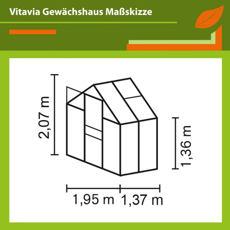 Vitavia Gewächshaus Apollo 2500", Aluminium eloxiert, 2,5 m², 4 mm HKP | Wetterfestes & stabiles Treibhaus | Perfekt für Gemüse & Pflanzen | Robust & langlebig – Bild 2