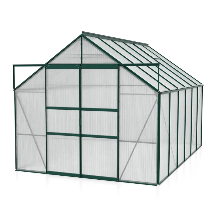 Vitavia Gewächshaus Mars 9900", smaragd grün, 9,9 m², 6 mm HKP | Wetterfestes & stabiles Treibhaus | Perfekt für Gemüse & Pflanzen | Robust & langlebig – Bild 2