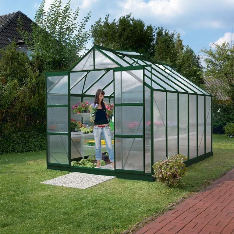 Vitavia Gewächshaus Mars 9900", smaragd grün, 9,9 m², 6 mm HKP | Wetterfestes & stabiles Treibhaus | Perfekt für Gemüse & Pflanzen | Robust & langlebig – Bild 3