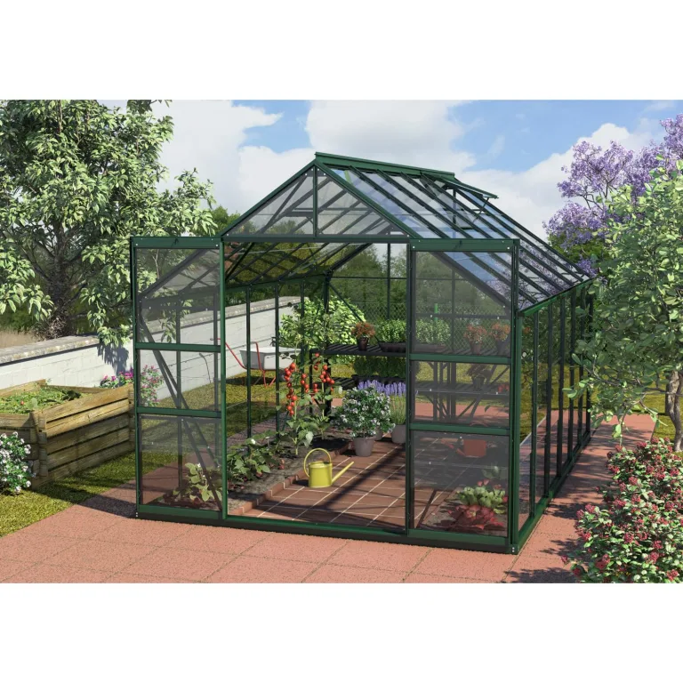 Vitavia Gewächshaus Mars 9900", smaragd grün, 9,9 m², 3 mm ESG | Wetterfestes & stabiles Treibhaus | Perfekt für Gemüse & Pflanzen | Robust & langlebig – Bild 3