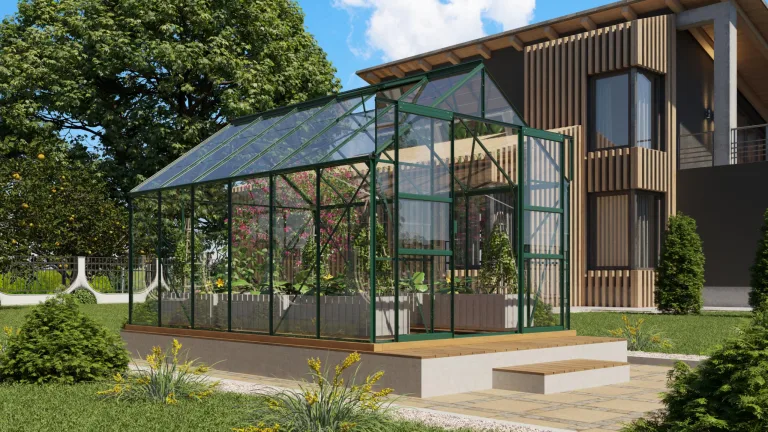 Vitavia Gewächshaus Mars 9900", smaragd grün, 9,9 m², 3 mm ESG | Wetterfestes & stabiles Treibhaus | Perfekt für Gemüse & Pflanzen | Robust & langlebig – Bild 1
