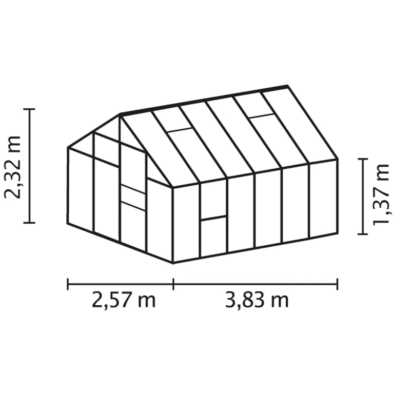 Vitavia Gewächshaus Meridian 1 9900", Aluminium, 9,9 m², 4 mm HKP | Wetterfestes & stabiles Treibhaus | Perfekt für Gemüse & Pflanzen | Robust & langlebig – Bild 2