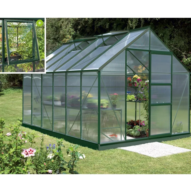 Vitavia Gewächshaus Meridian 1 9900", Aluminium, 9,9 m², 4 mm HKP | Wetterfestes & stabiles Treibhaus | Perfekt für Gemüse & Pflanzen | Robust & langlebig – Bild 10
