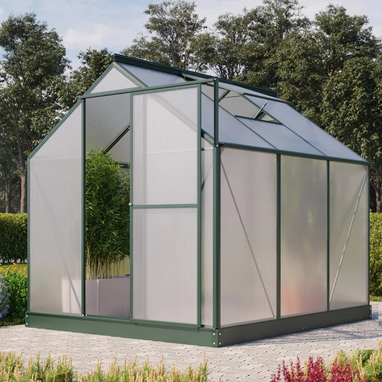 Vitavia Gewächshaus EOS 3100", smaragd, 3,1 m², 4 mm HKP | Wetterfestes & stabiles Treibhaus | Perfekt für Gemüse & Pflanzen | Robust & langlebig – Bild 10