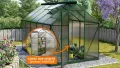 Vitavia Gewächshaus EOS 3100", smaragd, 3,1 m², 4 mm HKP | Wetterfestes & stabiles Treibhaus | Perfekt für Gemüse & Pflanzen | Robust & langlebig - Thumbnail 3