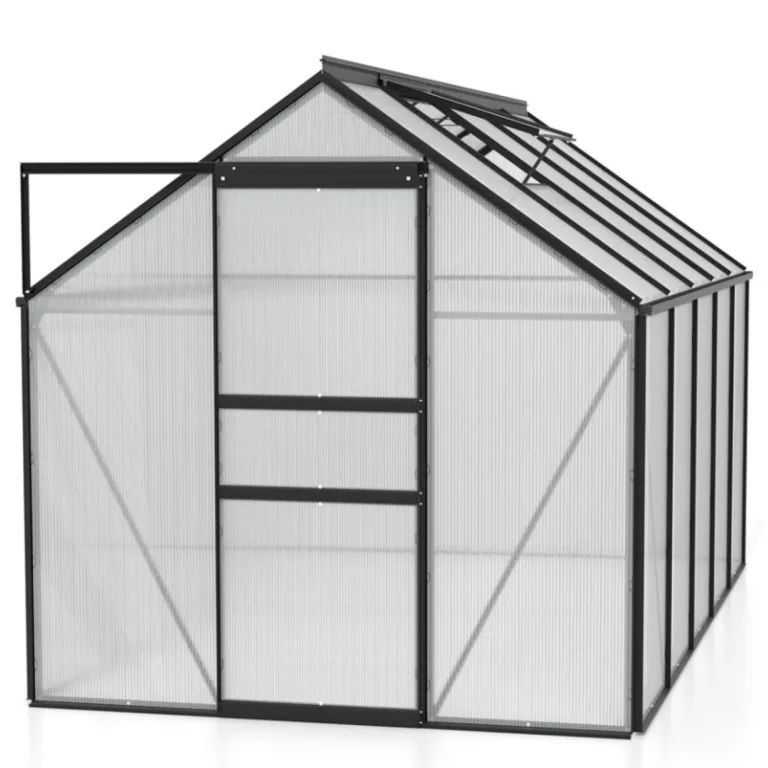 Vitavia Gewächshaus Venus 6200", schwarz, 6,2 m², 6 mm HKP | Wetterfestes & stabiles Treibhaus | Perfekt für Gemüse & Pflanzen | Robust & langlebig – Bild 1