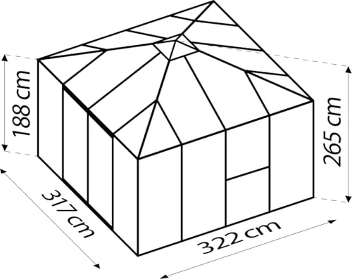 Vitavia Gewächshaus Kingston inkl. Ready2Grow Zubehör-Set, Aluminium eloxiert, 10,2 m², 10 mm HKP | Wetterfestes & stabiles Treibhaus | Perfekt für Gemüse & Pflanzen | Robust & langlebig – Bild 9
