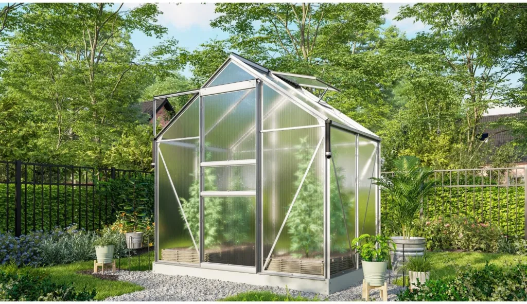Vitavia Gewächshaus Marley inkl. Ready2Grow Zubehör-Set, Aluminium eloxiert, 2,5 m², 6 mm HKP | Wetterfestes & stabiles Treibhaus | Perfekt für Gemüse & Pflanzen | Robust & langlebig