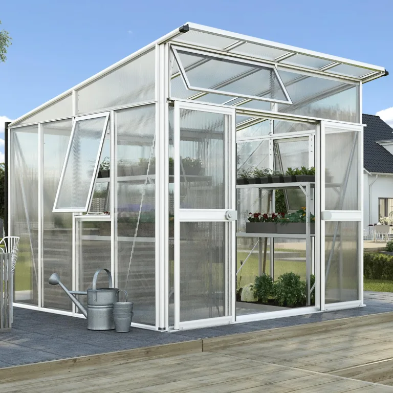 Vitavia Gewächshaus Aphrodite 11500", weiß, 11,5 m², 10 mm HKP | Wetterfestes & stabiles Treibhaus | Perfekt für Gemüse & Pflanzen | Robust & langlebig – Bild 8