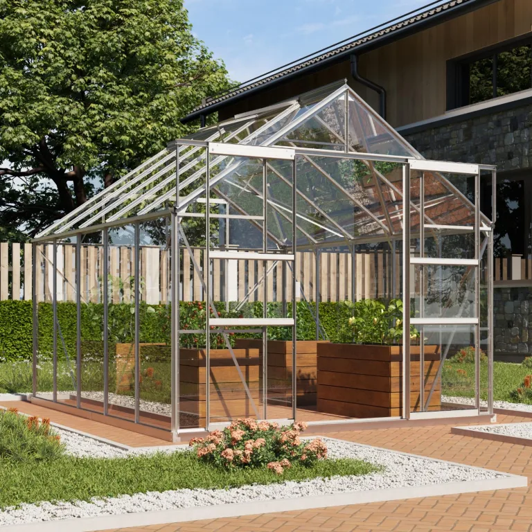 Vitavia Gewächshaus Mars 8300", Aluminium eloxiert, 8,3 m², 4 mm HKP | Wetterfestes & stabiles Treibhaus | Perfekt für Gemüse & Pflanzen | Robust & langlebig – Bild 7