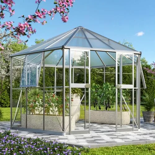 Vitavia Gewächshaus Galaxis 9000", Aluminium | Wetterfestes & stabiles Treibhaus | Perfekt für Gemüse & Pflanzen | Robust & langlebig – Bild 9