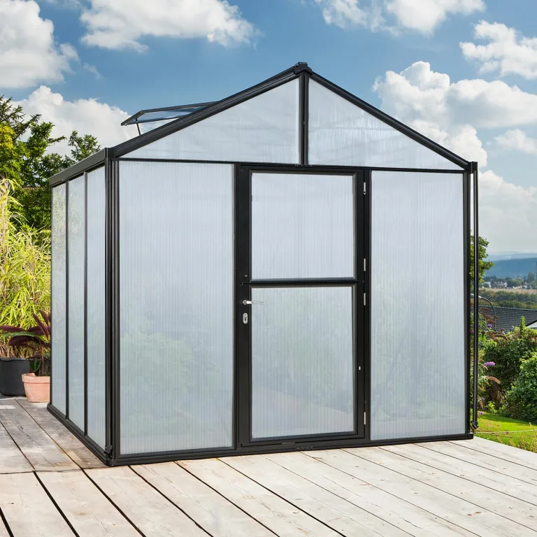 Vitavia Gewächshaus Zeus 8100", Aluminium eloxiert, 8,1 m², 3 mm ESG, 10 mm HKP | Wetterfestes & stabiles Treibhaus | Perfekt für Gemüse & Pflanzen | Robust & langlebig – Bild 10