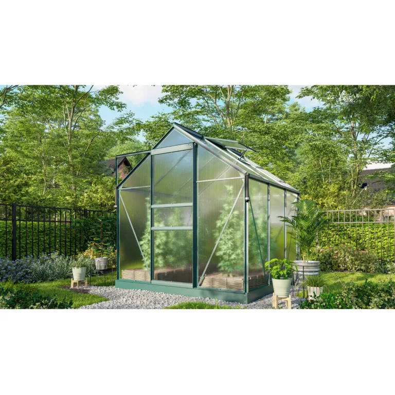 Vitavia Gewächshaus Marley inkl. Ready2Grow Zubehör-Set, schwarz, 2,5 m², 6 mm HKP | Wetterfestes & stabiles Treibhaus | Perfekt für Gemüse & Pflanzen | Robust & langlebig – Bild 10