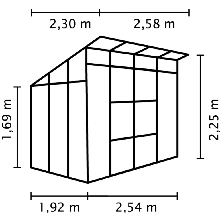 Vitavia Gewächshaus Freya 5900", schwarz, 5,9 m², 6 mm HKP | Wetterfestes & stabiles Treibhaus | Perfekt für Gemüse & Pflanzen | Robust & langlebig – Bild 3