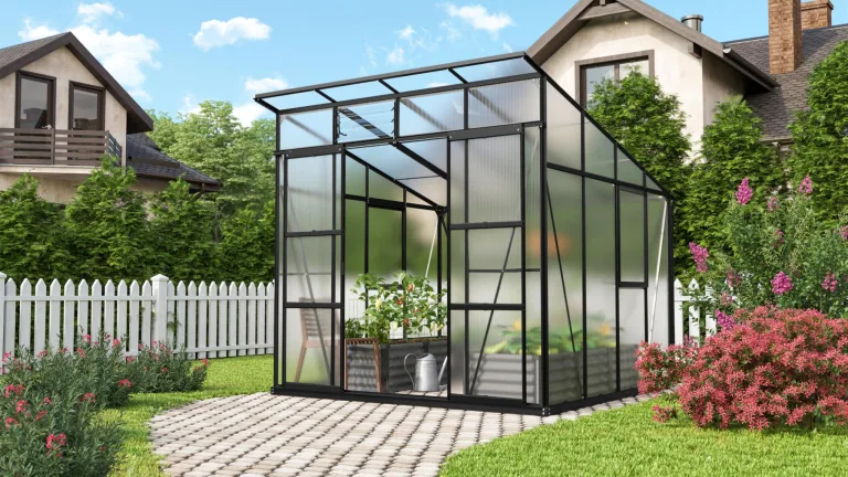 Vitavia Gewächshaus Freya 5900", schwarz, 5,9 m², 6 mm HKP | Wetterfestes & stabiles Treibhaus | Perfekt für Gemüse & Pflanzen | Robust & langlebig – Bild 10