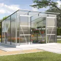 Vitavia Gewächshaus Freya 5900", schwarz, 5,9 m², 6 mm HKP | Wetterfestes & stabiles Treibhaus | Perfekt für Gemüse & Pflanzen | Robust & langlebig - Thumbnail 5