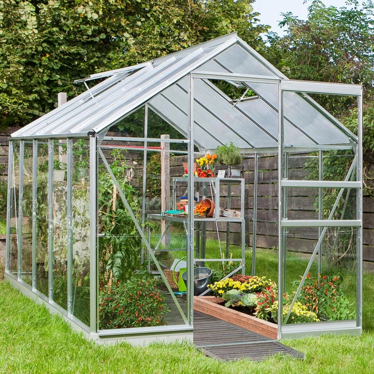 Vitavia Gewächshaus Kapitol 2500", schwarz, 2,5 m², 3 mm ESG, 6 mm HKP | Wetterfestes & stabiles Treibhaus | Perfekt für Gemüse & Pflanzen | Robust & langlebig – Bild 3