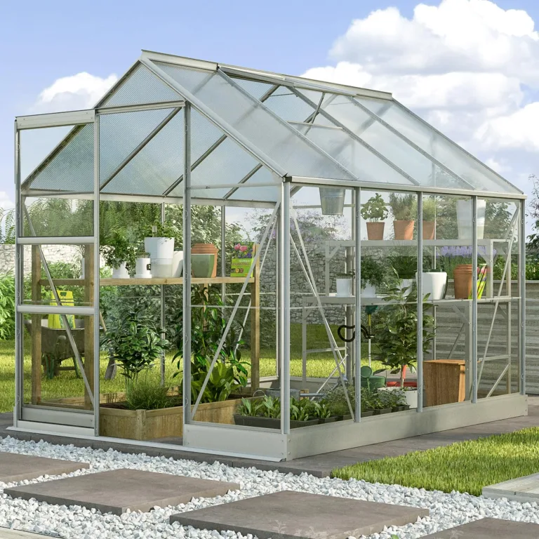 Vitavia Gewächshaus Kapitol 2500", schwarz, 2,5 m², 3 mm ESG, 6 mm HKP | Wetterfestes & stabiles Treibhaus | Perfekt für Gemüse & Pflanzen | Robust & langlebig – Bild 8