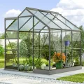 Vitavia Gewächshaus Kapitol 2500", schwarz, 2,5 m², 3 mm ESG, 6 mm HKP | Wetterfestes & stabiles Treibhaus | Perfekt für Gemüse & Pflanzen | Robust & langlebig - Thumbnail 4