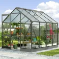 Vitavia Gewächshaus Kapitol 2500", schwarz, 2,5 m², 3 mm ESG, 6 mm HKP | Wetterfestes & stabiles Treibhaus | Perfekt für Gemüse & Pflanzen | Robust & langlebig - Thumbnail 7