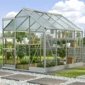 Vitavia Gewächshaus Kapitol 2500", schwarz, 2,5 m², 3 mm ESG, 6 mm HKP | Wetterfestes & stabiles Treibhaus | Perfekt für Gemüse & Pflanzen | Robust & langlebig - Thumbnail 8