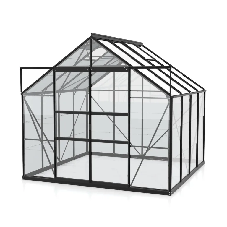 Vitavia Gewächshaus Mars 6700", schwarz, 6,7 m², 3 mm ESG | Wetterfestes & stabiles Treibhaus | Perfekt für Gemüse & Pflanzen | Robust & langlebig – Bild 2
