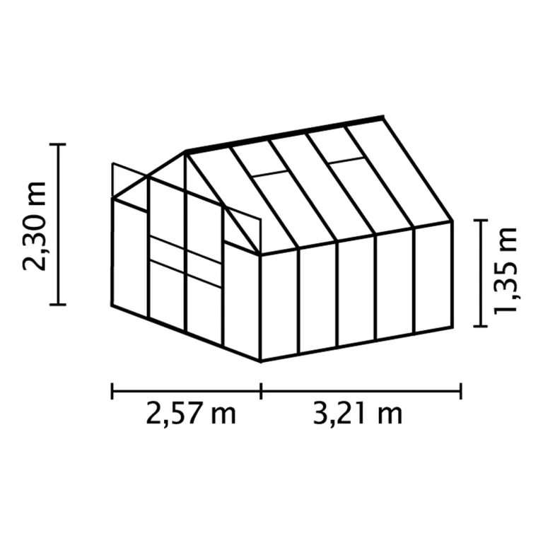 Vitavia Gewächshaus Mars 8300", smaragd grün, 8,3 m², 3 mm ESG | Wetterfestes & stabiles Treibhaus | Perfekt für Gemüse & Pflanzen | Robust & langlebig – Bild 2