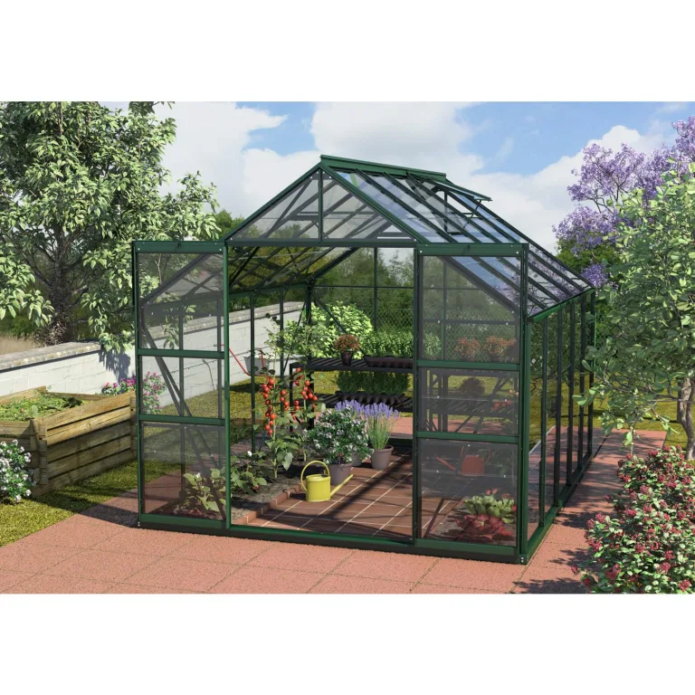 Vitavia Gewächshaus Mars 8300", smaragd grün, 8,3 m², 3 mm ESG | Wetterfestes & stabiles Treibhaus | Perfekt für Gemüse & Pflanzen | Robust & langlebig – Bild 3
