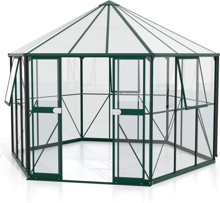 Vitavia Gewächshaus Pi 9000", smaragd, 3 mm ESG | Wetterfestes & stabiles Treibhaus | Perfekt für Gemüse & Pflanzen | Robust & langlebig – Bild 3