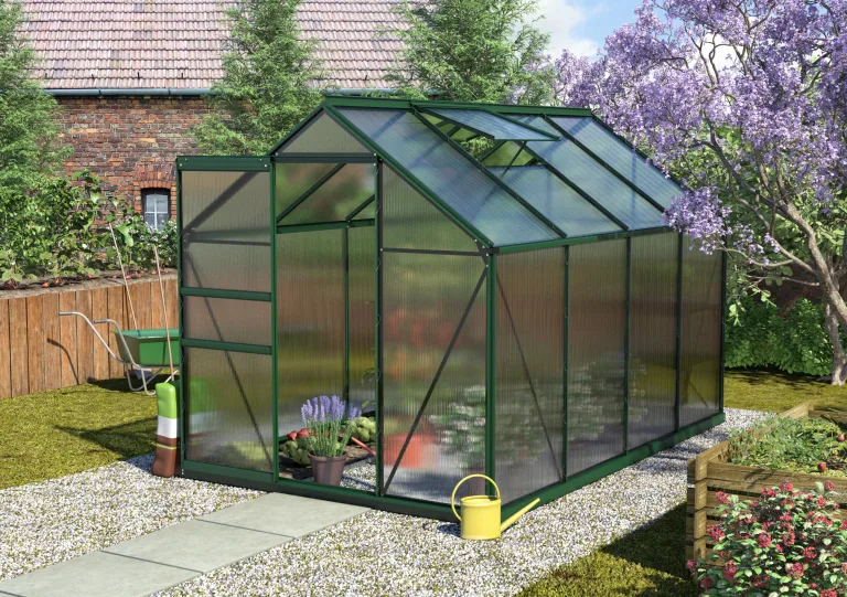 Vitavia Gewächshaus Calypso 5800", schwarz, 5,8 m², 4 mm HKP | Wetterfestes & stabiles Treibhaus | Perfekt für Gemüse & Pflanzen | Robust & langlebig – Bild 5