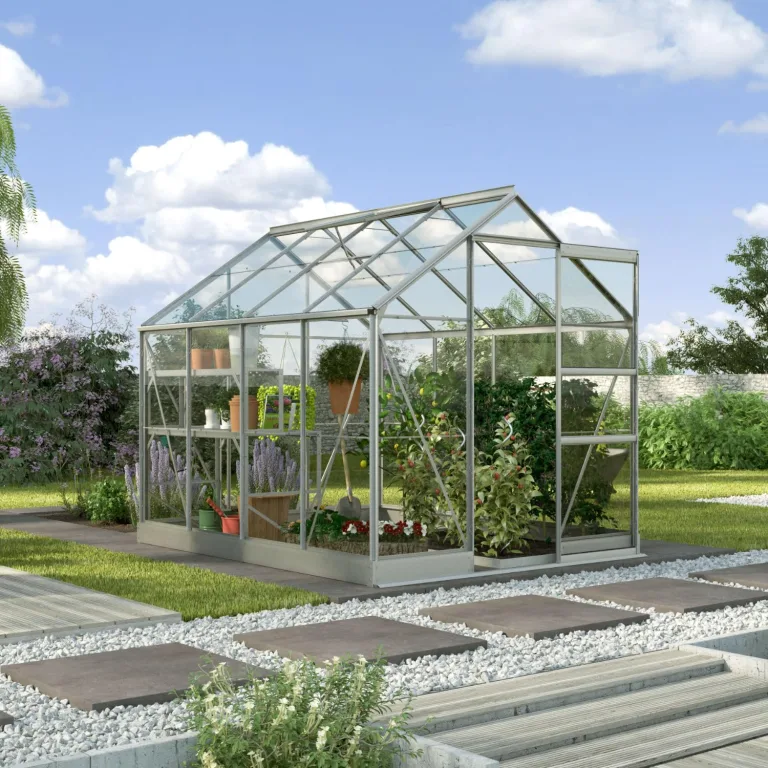 Vitavia Gewächshaus Eris 2500, schwarz, 2,5 m², 3 mm ESG | Wetterfestes & stabiles Treibhaus | Perfekt für Gemüse & Pflanzen | Robust & langlebig – Bild 5