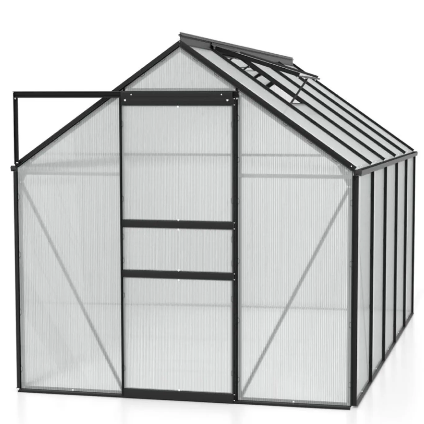 Vitavia Gewächshaus Venus 6200", schwarz, 6,2 m², 4 mm HKP | Wetterfestes & stabiles Treibhaus | Perfekt für Gemüse & Pflanzen | Robust & langlebig - Bild 1