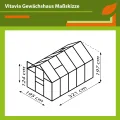 Vitavia Gewächshaus Venus 6200", schwarz, 6,2 m², 4 mm HKP | Wetterfestes & stabiles Treibhaus | Perfekt für Gemüse & Pflanzen | Robust & langlebig - Thumbnail 2