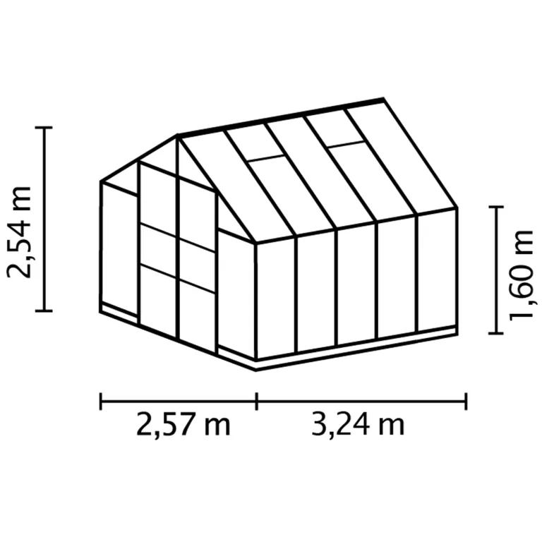 Vitavia Gewächshaus Domus 8300", schwarz, 8,3 m², 4 mm HKP | Wetterfestes & stabiles Treibhaus | Perfekt für Gemüse & Pflanzen | Robust & langlebig – Bild 4