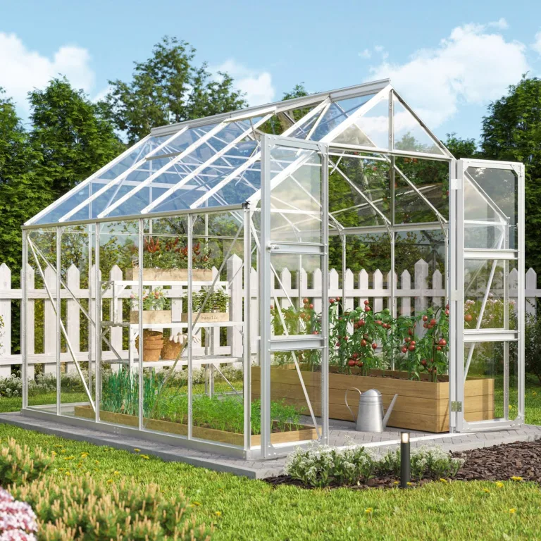 Vitavia Gewächshaus Domus 8300", schwarz, 8,3 m², 4 mm HKP | Wetterfestes & stabiles Treibhaus | Perfekt für Gemüse & Pflanzen | Robust & langlebig – Bild 7