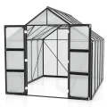 Vitavia Gewächshaus Domus 8300", schwarz, 8,3 m², 4 mm HKP | Wetterfestes & stabiles Treibhaus | Perfekt für Gemüse & Pflanzen | Robust & langlebig - Thumbnail 3